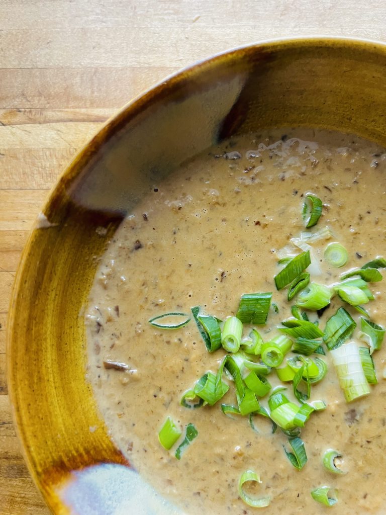 Japanese Inspired Cream of Mushroom Soup
